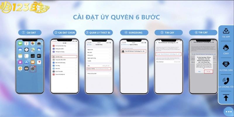 Các bước cài đặt ứng dụng 123B trên thiết bị iOS