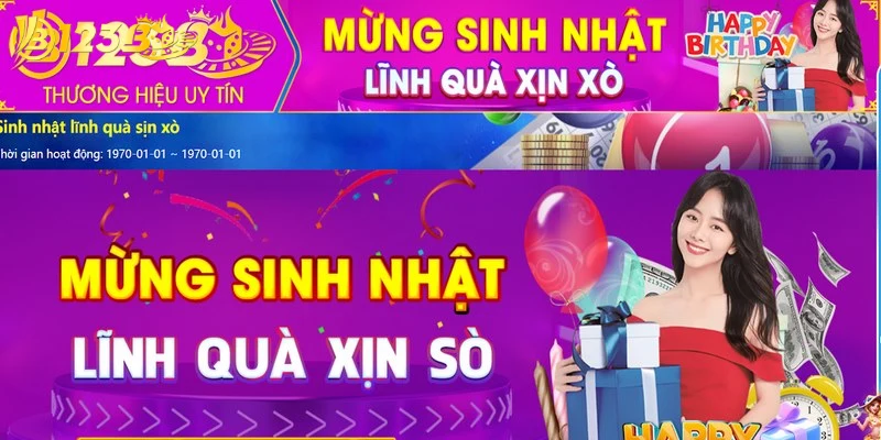 Chương trình Quà mừng sinh nhật tại 123B được thiết kế rất đặc biệt